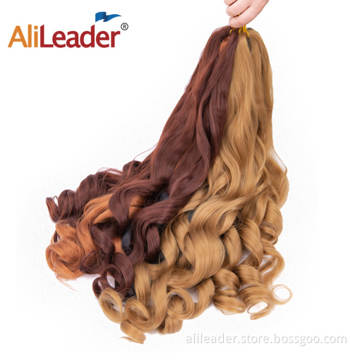 Extensiones de cabello de rizos franceses Cabello trenzado ondulado en espiral
